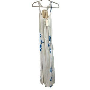 NWT LOVESTITCH Boho Chic Floral Print Maxi Dress Size Sundress Small Blue White